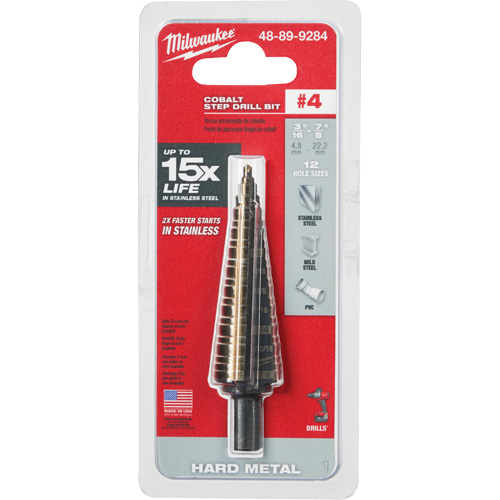 Foret &eacute;tag&eacute;, 3/16"/#4 - #4/7/8", Incr&eacute;ments de 1/32", Acier rapide au cobalt Solutions industrielles ALPHA