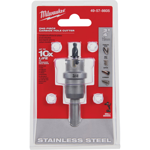 Scies-cloches au carbure monobloc, 3/4", Profondeur de la coupe de 3/16" Solutions industrielles ALPHA
