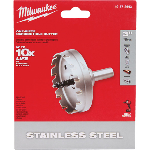 Scies-cloches au carbure monobloc, 3", Profondeur de la coupe de 3/16" Solutions industrielles ALPHA