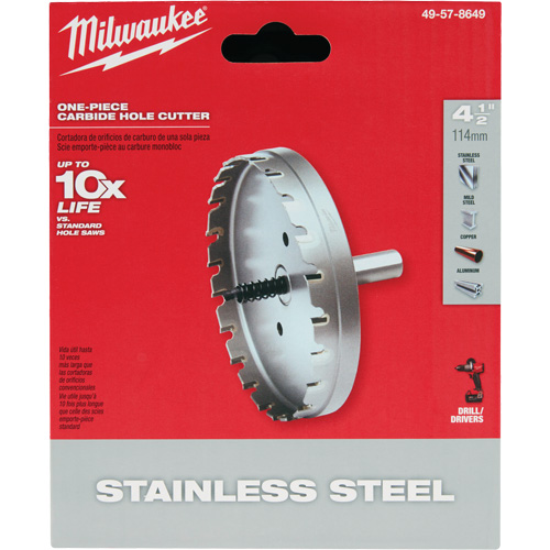 One-Piece Carbide Hole Cutters, 4-1/2", 3/16" Depth of Cut Solutions industrielles ALPHA