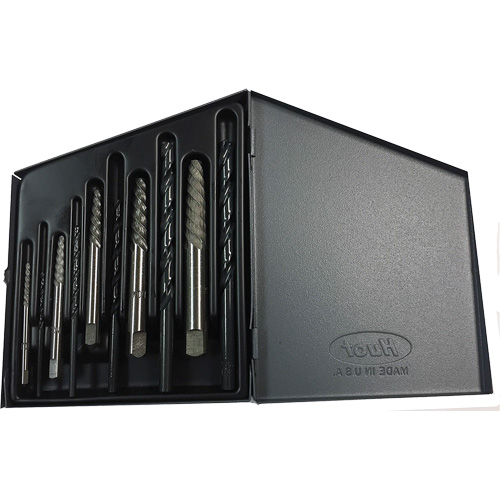 Jeu d'extracteurs de vis avec forets DRILLCO, Carbure, 10 Morcea Solutions industrielles ALPHA