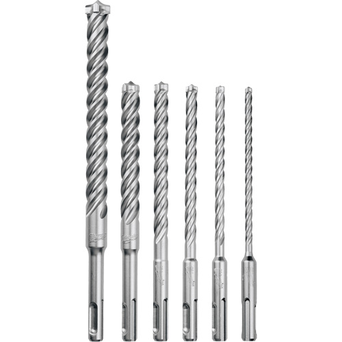 Trousse de forets &agrave; 4 cannelures pour perceuse &agrave; percussion MX4, 6 morceaux, Carbure Solutions industrielles ALPHA