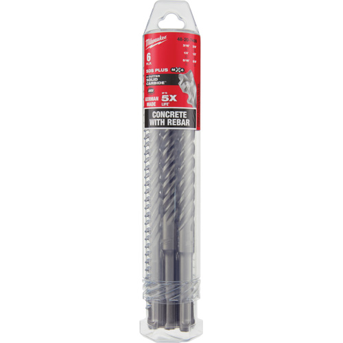 Trousse de forets &agrave; 4 cannelures pour perceuse &agrave; percussion MX4, 6 morceaux, Carbure Solutions industrielles ALPHA