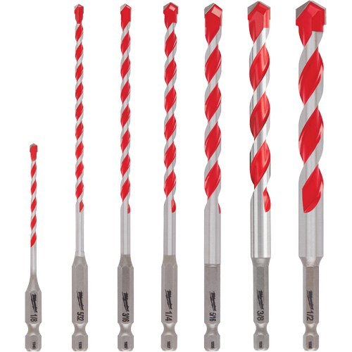 Grand jeu de forets pour perceuse &agrave; percussion Shockwave, 7 morceaux, Carbure Solutions industrielles ALPHA