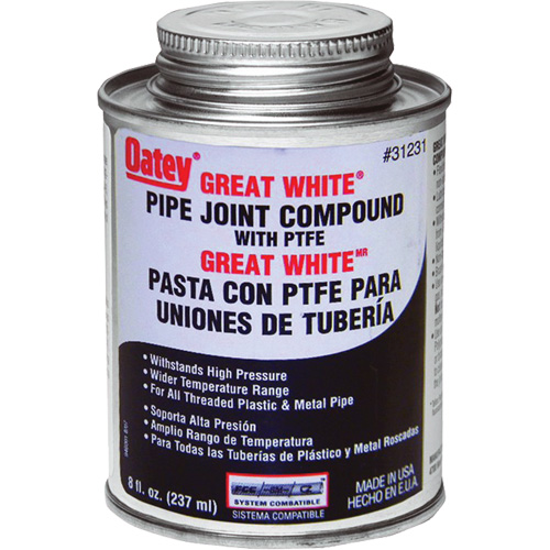 Compos&eacute; pour raccords de tuyaux Great White avec PTFE Solutions industrielles ALPHA