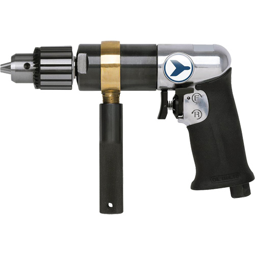 AD12VSRK Variable Speed Air Drill, 6 CFM, 1/4" NPT, 82 dBA, 1/2" Chuck, Keyed Solutions industrielles ALPHA