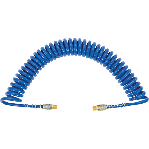 APUB-1425 Tuyau d'air en serpentin avec raccords pivotants et ressort de protection, Air, 1/4" DI x 25' lo, Polyur&eacute;thane Solutions industrielles ALPHA