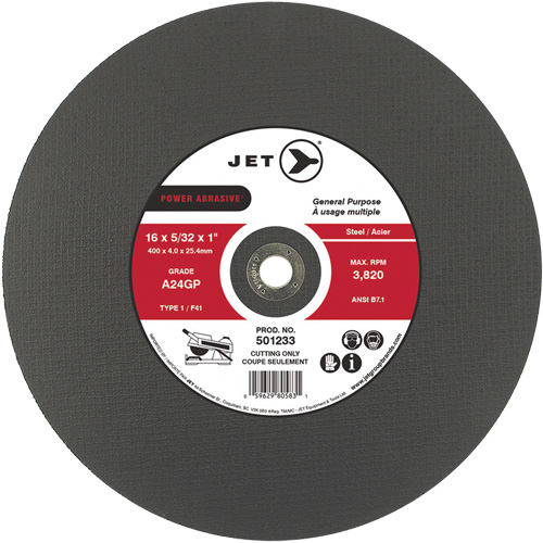 A24GP Power Abrasive Cut-Off Wheel, 20" x 5/32", 1" Arbor, Type 1, 3000 RPM Solutions industrielles ALPHA