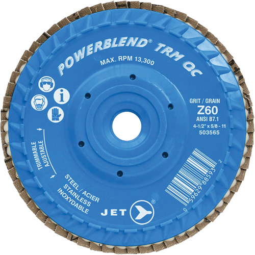 Disque &agrave; feuillets PowerBlend TRM QC ajustable, 4-1/2" x 5/8"-11, Type 27, Grain Z60, Alumine de zirconium Solutions industrielles ALPHA