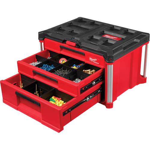 Boîte &agrave; outils avec 3 tiroirs PackOut, 16-3/10" x 22-1/5" x 14-3/10", Rouge Solutions industrielles ALPHA