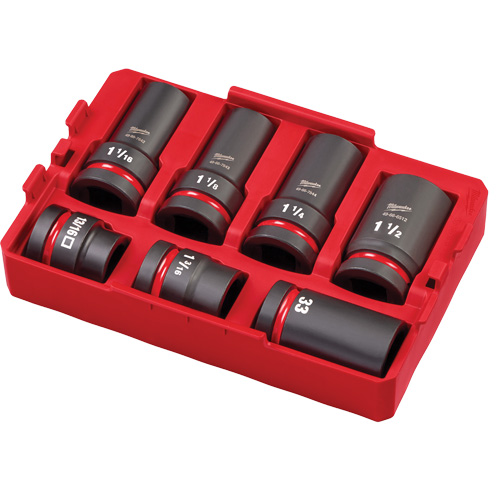 Packout Shockwave Impact Duty Metric & SAE Wheel Service Socket Set, 7 Pieces, 1" Drive Size Solutions industrielles ALPHA