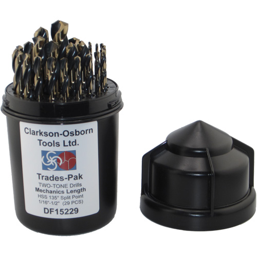 Jeu de forets de m&eacute;canicien 2 tons 29 mcx, Acier rapide Solutions industrielles ALPHA