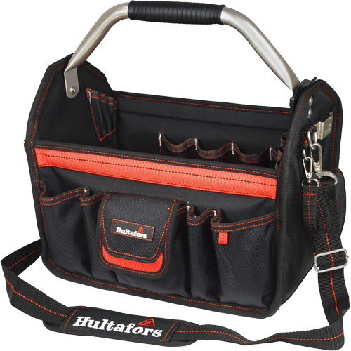 Porte-outils de 14" &agrave; dessus ouvert, Polyester balistique, Noir/Rouge Solutions industrielles ALPHA
