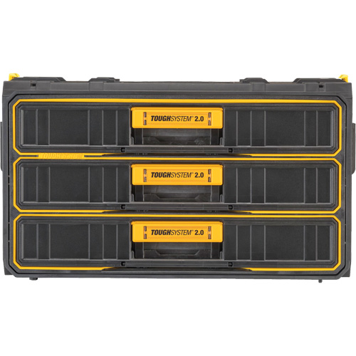Unit&eacute; &agrave; trois tiroirs ToughSystem 2.0, 21-4/5" x 12-3/10" x 12-3/5", Noir/Jaune Solutions industrielles ALPHA