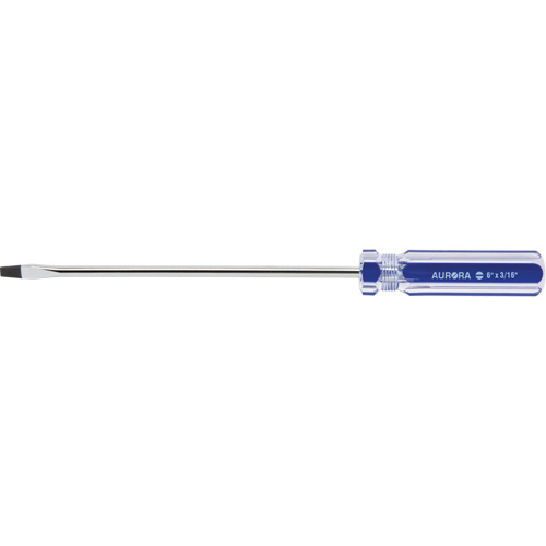 Tournevis &agrave; fente bleu transparent avec bandes, Tige de 3/16", Ronde, Prise en Plastique Solutions industrielles ALPHA
