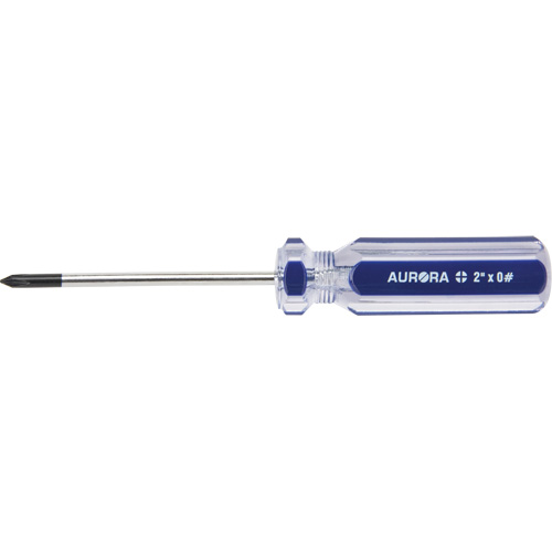 Tournevis Philips bleu transparent avec bandes, #0, Prise Plastique Solutions industrielles ALPHA