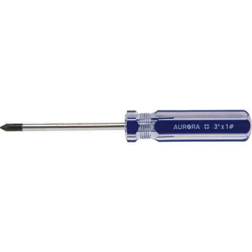 Tournevis Philips bleu transparent avec bandes, #1, Prise Plastique Solutions industrielles ALPHA