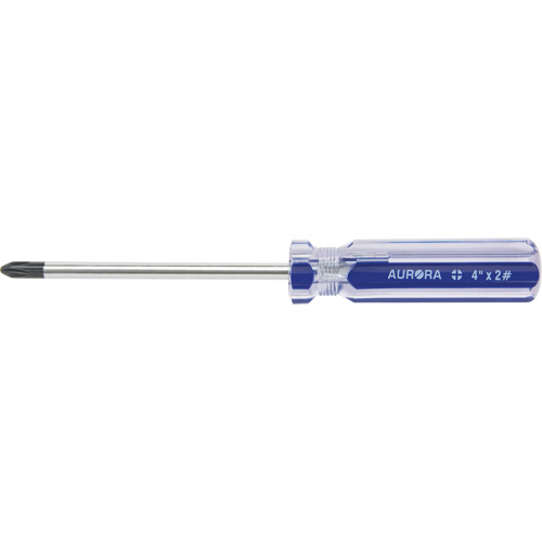 Blue Transparent Striped Philips Screwdriver, #2, Plastic Handle Solutions industrielles ALPHA