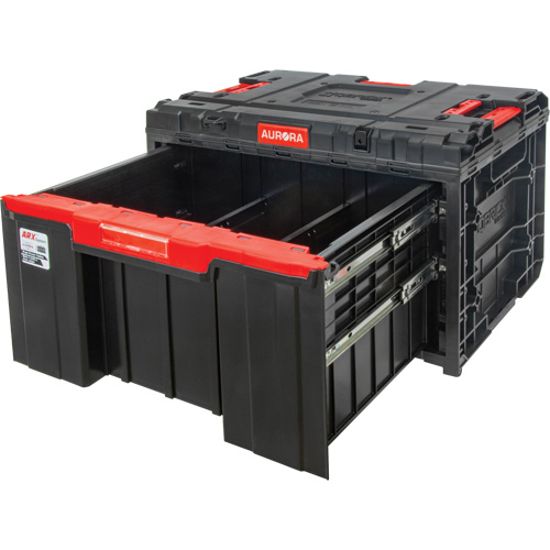 Arx&reg; Single Drawer Toolbox, 11-1/5" W x 18-3/10" D x 9-1/10" H, Black/Red Solutions industrielles ALPHA
