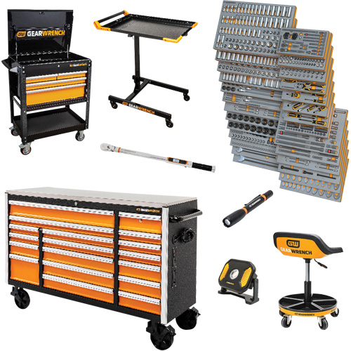 Jeu d'outils pour maître m&eacute;canicien MEGAMOD dans des plateaux en mousse modulaire de premi&egrave;re qualit&eacute; avec rangement d'outils, 1268 morcea Solutions industrielles ALPHA