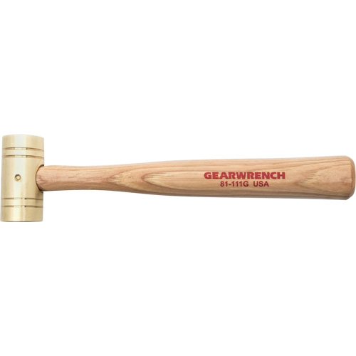 Marteau en laiton avec manche en noyer, Poids de la t&ecirc;te 1 lb, 11" lo Solutions industrielles ALPHA
