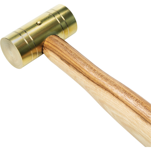 Marteau en laiton avec manche en noyer, Poids de la t&ecirc;te 1 lb, 11" lo Solutions industrielles ALPHA
