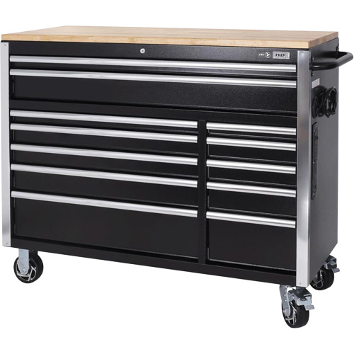 HDRC5212 HD Series Roller Cabinet, 12 Drawers, 51-1/4" W x 21" D x 40-3/10" H, Black Solutions industrielles ALPHA