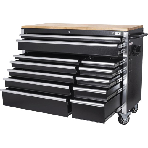 HDRC5212 HD Series Roller Cabinet, 12 Drawers, 51-1/4" W x 21" D x 40-3/10" H, Black Solutions industrielles ALPHA