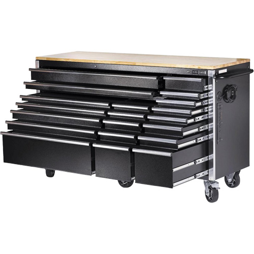 HDRC7220 HD Series Roller Cabinet, 20 Drawers, 72" W x 24" D x 42-3/10" H, Black Solutions industrielles ALPHA