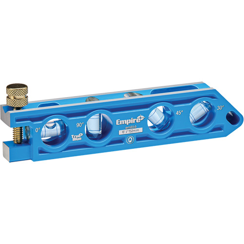 Niveau torpille moul&eacute; sous pression TRUE BLUE, 6" lo, Aluminium, 4 fioles Solutions industrielles ALPHA