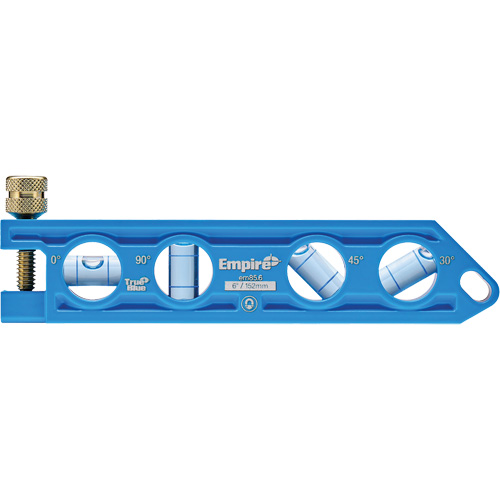 Niveau torpille moul&eacute; sous pression TRUE BLUE, 6" lo, Aluminium, 4 fioles Solutions industrielles ALPHA