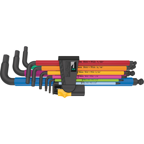 Jeu de cl&eacute;s m&acirc;les 950/9 Hex-Plus multicolore, 9 mcx, Imp&eacute;rial Solutions industrielles ALPHA
