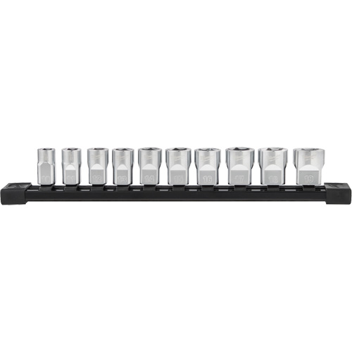 Douilles m&eacute;triques avec c&ocirc;t&eacute;s Four Flat, 10 Mcx, Prise de 3/8" Solutions industrielles ALPHA