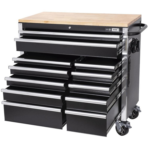 HDRC4112 HD Series Roller Cabinet, 12 Drawers, 41" W x 21" D x 40-3/10" H, Black Solutions industrielles ALPHA