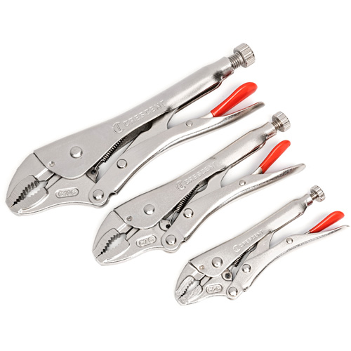 Curved Jaw Locking Pliers with Wire Cutter Set, 3 Pieces Solutions industrielles ALPHA