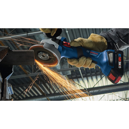 Rectifieuse angulaire sans balais avec interrupteur coulissant, Roue de 4-1/2", 18 V Solutions industrielles ALPHA