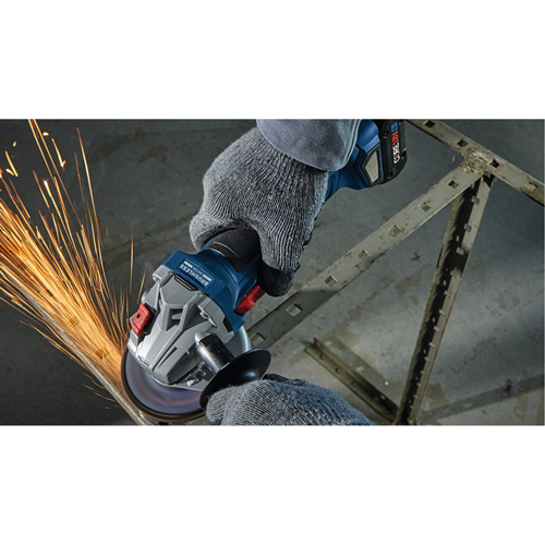 Rectifieuse angulaire sans balais avec interrupteur coulissant, Roue de 4-1/2", 18 V Solutions industrielles ALPHA