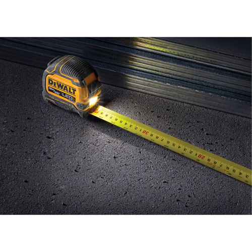 TOUGHSERIES Lighted Tape Measure, 26'/8 m, Imperial & Metric Graduations Solutions industrielles ALPHA