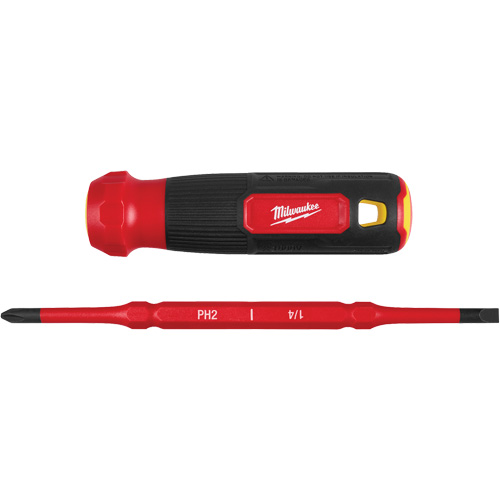 Tournevis &agrave; embouts interchangeables &agrave; tige articul&eacute;e isol&eacute; 1000 V, 2-en-1, 8-4/5" lo, Prise Coussin&eacute;e Solutions industrielles ALPHA