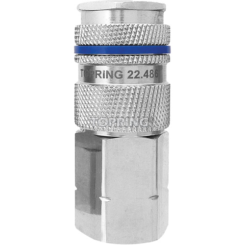 Raccord industriel rapide QUIKSILVER, Laiton nickel&eacute;, 1/2", NPT femelle, 500 psi Solutions industrielles ALPHA