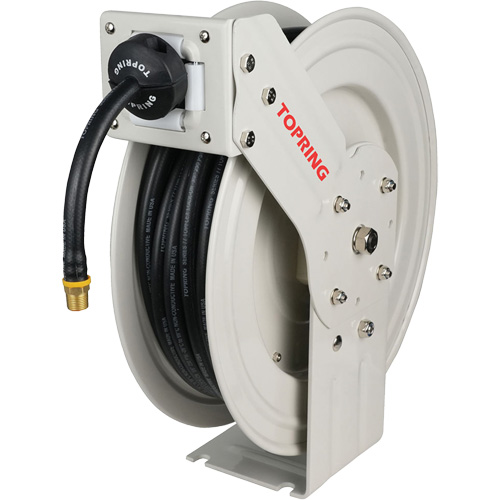 MAXREEL Single-Arm Automatic Rewind L Hose Reel with Rubber Hose, Air, 3/8" x 50', Single Hose, 250 PSI Solutions industrielles ALPHA