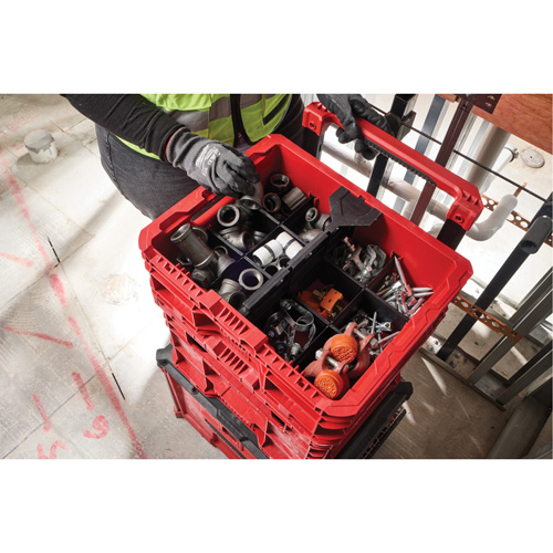 PACKOUT Low-Profile Crate, 15" x 18-5/8" x 6-5/8", Black/Red Solutions industrielles ALPHA