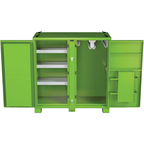 Armoire de rangement d'&eacute;PI sur place, Acier, Vert lime haute visibilit&eacute; Solutions industrielles ALPHA