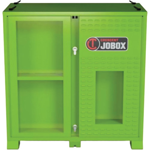 Armoire ventil&eacute;e pour le rangement d'&eacute;PI sur place, Acier, Vert lime haute visibilit&eacute; Solutions industrielles ALPHA