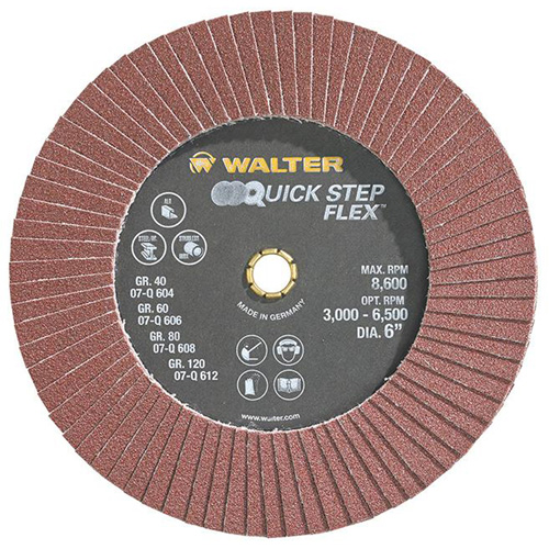 Disque &agrave; lamelles QUICK-STEP FLEX, 6" x Type 29, Grain 80, Oxyde d'aluminium Solutions industrielles ALPHA