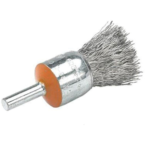 Mounted End Brush with Crimped Wires, 1/2", 0.01" Fill, 1/4" Shank Solutions industrielles ALPHA