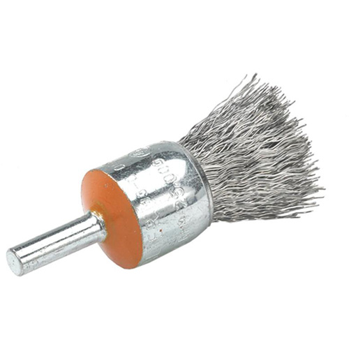 Mounted End Brush with Crimped Wires, 3/4", 0.014" Fill, 1/4" Shank Solutions industrielles ALPHA