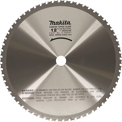 Cut Off Saw Blade for Portable Cut Off Saws, 12", 60 Teeth, Metal Use Solutions industrielles ALPHA