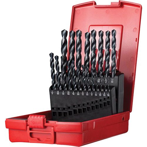 Jobber Length Drill Bit Set, 21 Pieces, High Speed Steel Solutions industrielles ALPHA