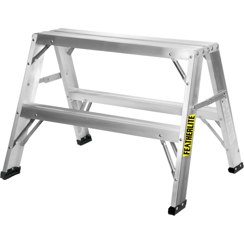 Industrial-Duty Sawhorse, 2' H x 31.9375" W x 23.50" D, 300 lbs. Capacity, Aluminum Solutions industrielles ALPHA